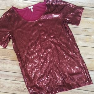 💜 Cranberry Sequin Top